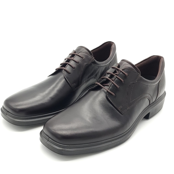 ECCO Men\'s Helsinki 2 Plain Toe Mocha Leather Shoe Size 13-13.5 EU 47